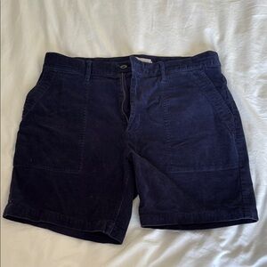 Taylor Stitch Blue Flat Front Corduroy Shorts